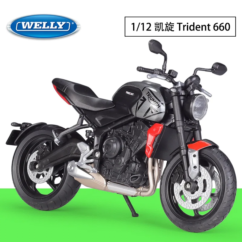 WELLY 1:12 Triumph Trident 660 Simulation Alloy Motorcycle Model Toy Die Cast Motorcycle Model Toys Vehicle Collection Kids Gift