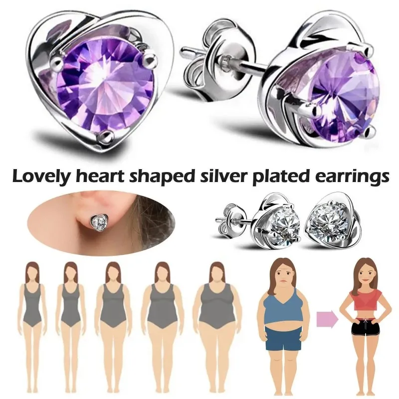 Therapy Energy Slimming Stud Earrings Weight Loss Ear Stud for Women Acupressure Health Care Magnetic Therapy Fitness Jewelry 3
