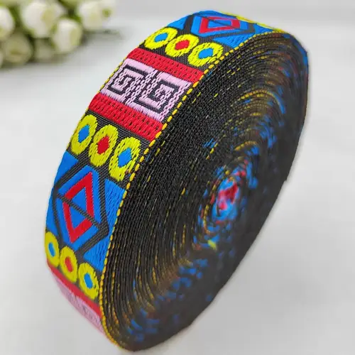 10Yards 26mm 1 Inch Handmade Embroidery Lace Trim Woven Jacquard Ribbon Retro Fashioned For Bag Straps Collar Pillowcase - Image 9