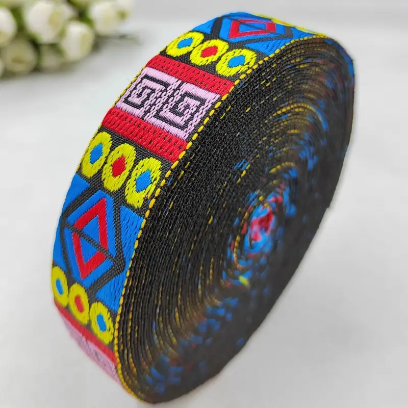 10Yards 26mm 1 Inch Handmade Embroidery Lace Trim Woven Jacquard Ribbon Retro Fashioned For Bag Straps Collar Pillowcase - Image 9