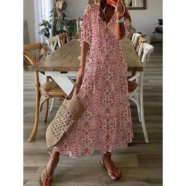 Ladies Holiday Party Robe Bohemian Style Beach Dress