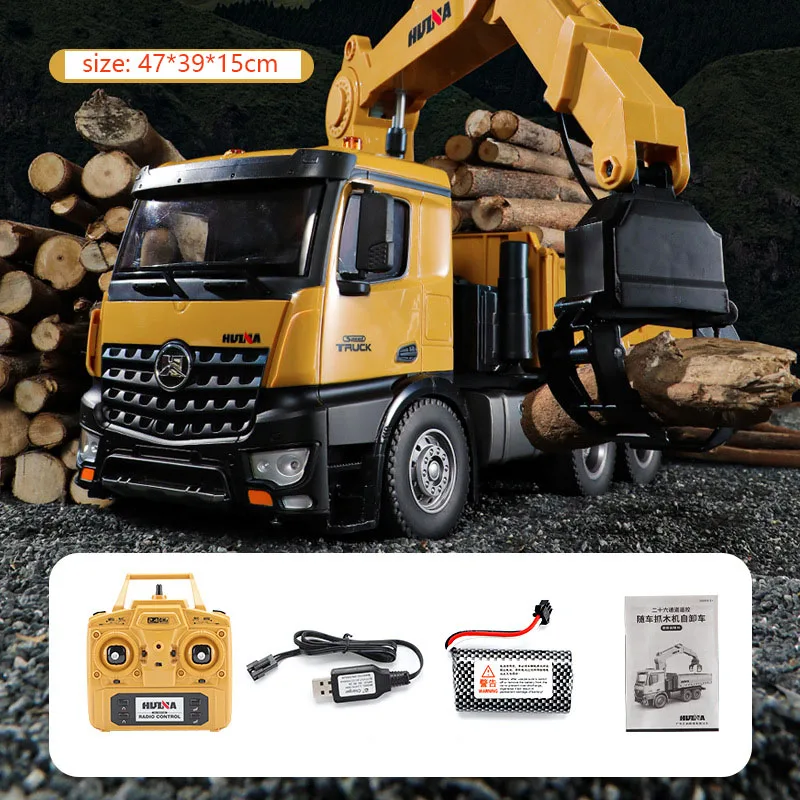 HUINA 1/14 RCダンプトラック 1575 Huina 1575 RC Timber Crane Truck 1/14 - Free Shipping