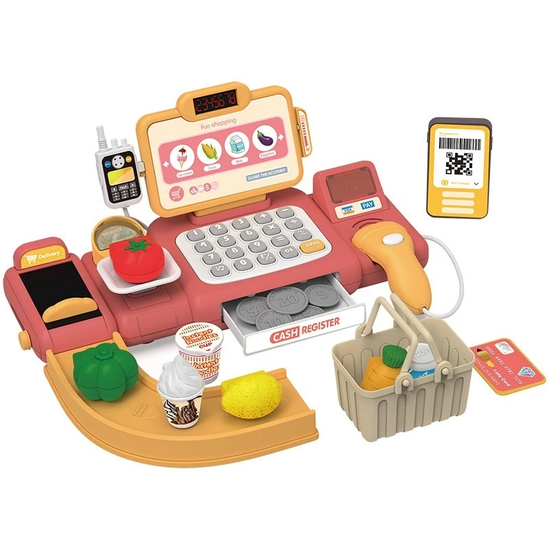 New Children Play House Simulation Supermarket Cash Register Toys Baby Mobile Payment Girl's Birthday Cashier Checkout Gifts 5