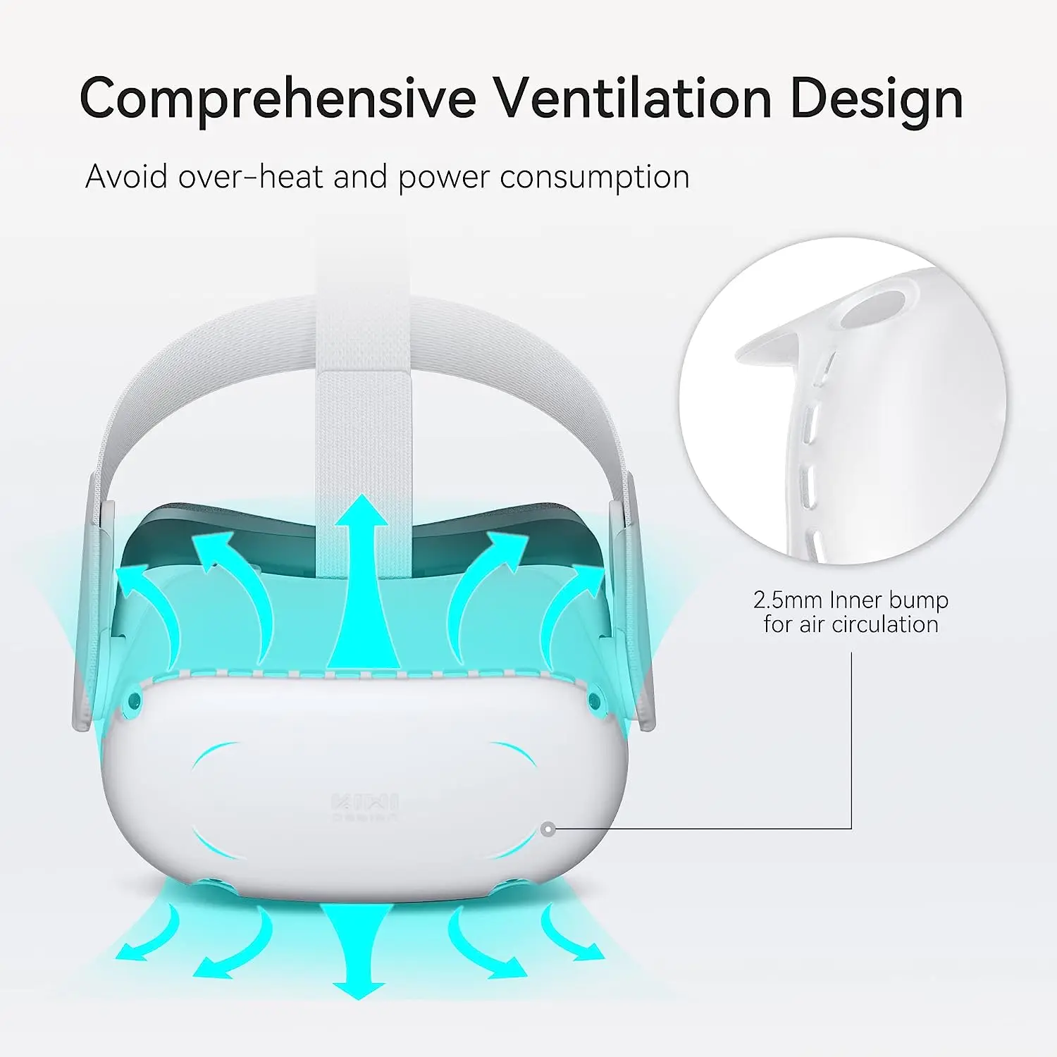 KIWI design VR Shell for Quest 2 Protective Cover with Two Side Protective Shell Cover Protector vr lens protector