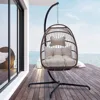 Swing Egg Chair Indoor Outdoor Patio Wicker Hanging Chair with Stand All Weather Egg Hammock Chairs with Cushions Swinging Chair 1