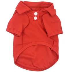 Elegant Summer Polo Shirt for Small Dogs - Soft and Stylish Pet Apparel (Red)