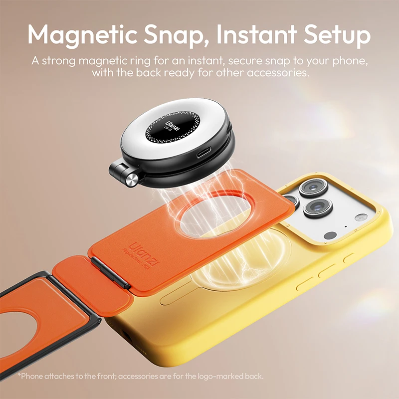 울란지 PS01 마그네틱 폰 스탠드, 휴대폰 핸드헬드 설정, 데스크탑 스탠드, 사진 촬영, 라이브 스트리밍, 브이로그 촬영을 위한 유연한 각도 조절 가능