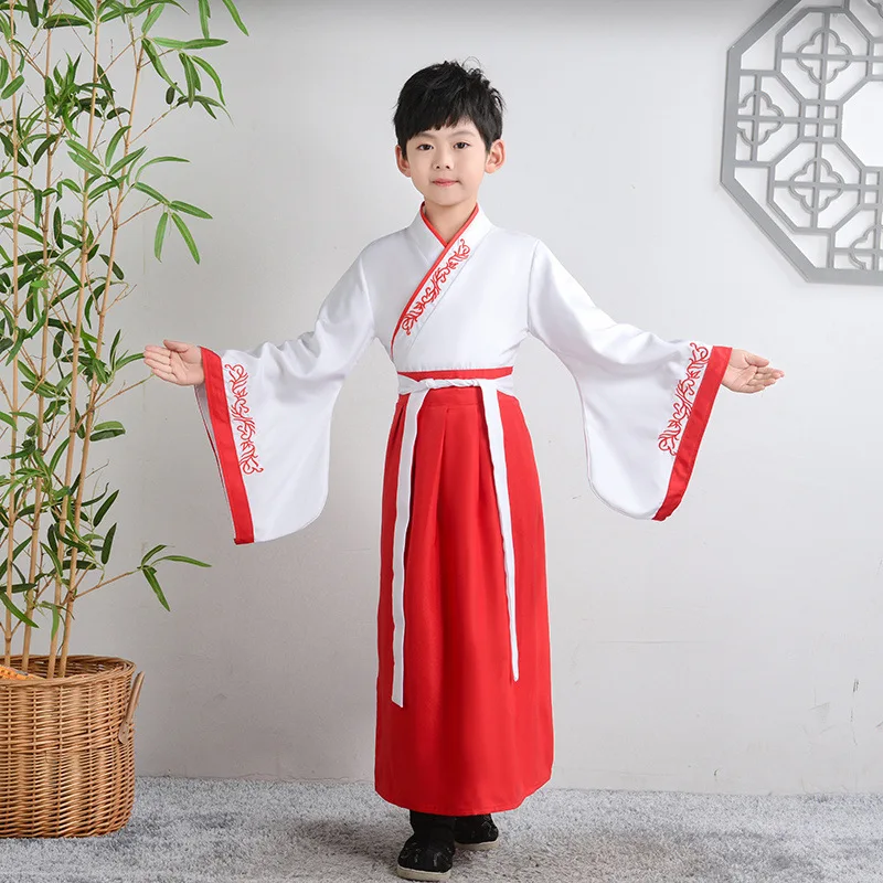 Stage Baby Hanfu Dress Set Kids Cosplay Children Ancient Costume Outfit Girl Boy Tops Skirt Suit Chinese Traditional Clothes
