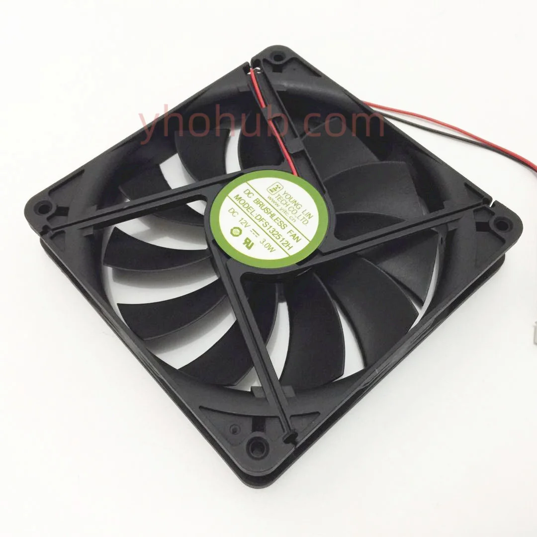 Jovem Lin Dfs132512h dc 12v 3.00w 135x135x25 mm 2-wire Servidor Ventilador de Refrigeração