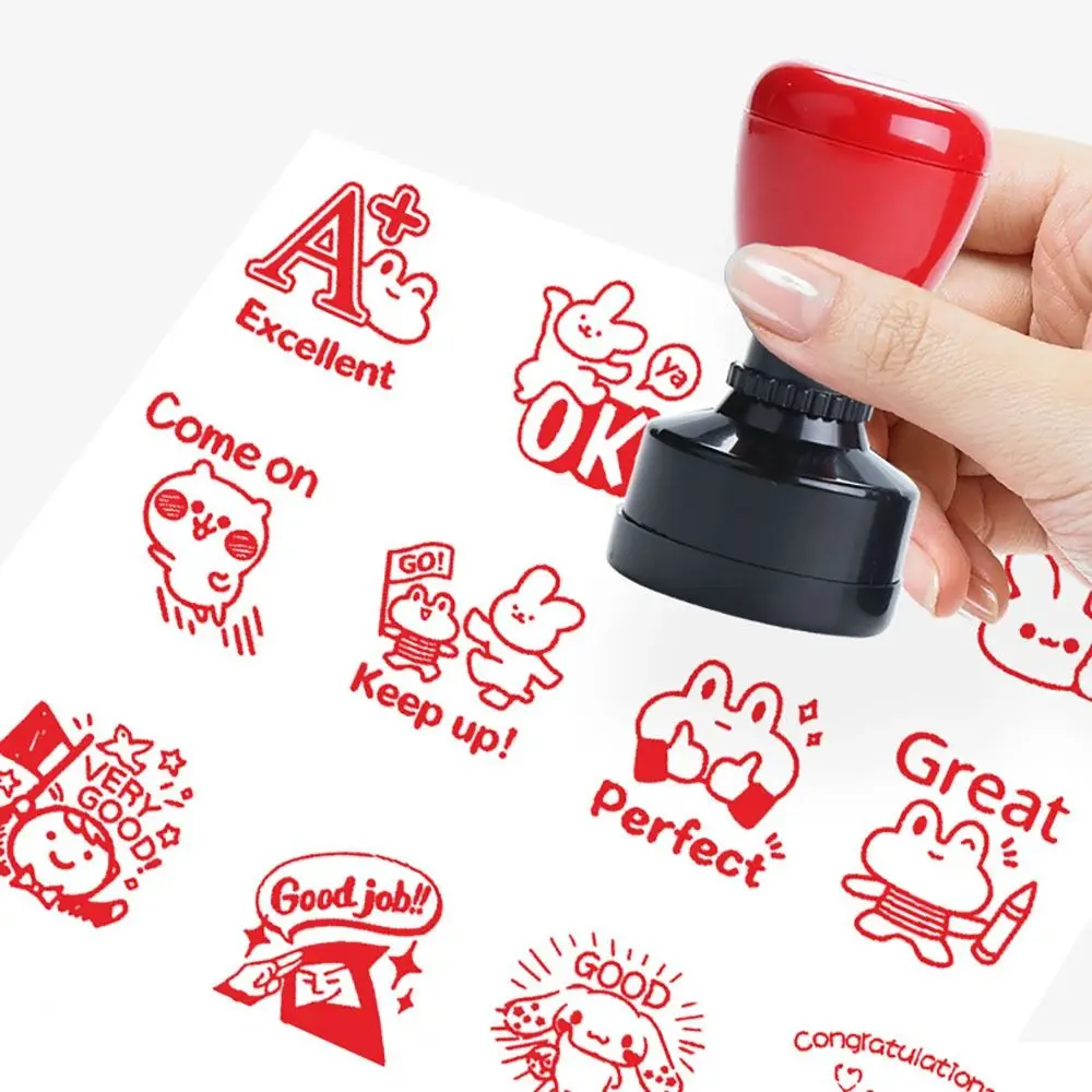 Teacher Encourage Stamp Emoticons Seal Self-ink Stamps Children Award Praises Stamps DIY Scrapbooking Seal Teacher Supplies 1PC