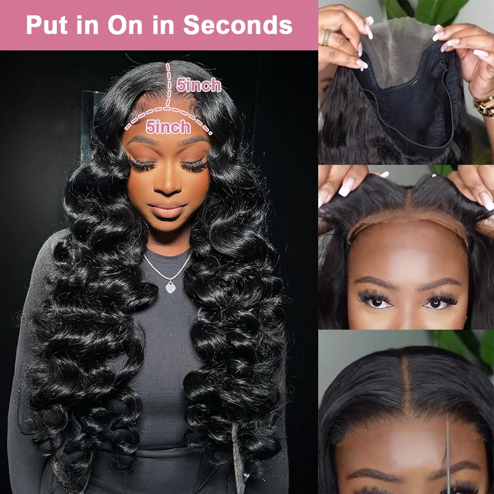 Human hair wigs 250 Density Loose Deep Wave 13x6 HD Lace Front Wigs 100% Human Hair Brazilian 5x5 Glueless Wig Human Hair Ready to Wear Prepluck