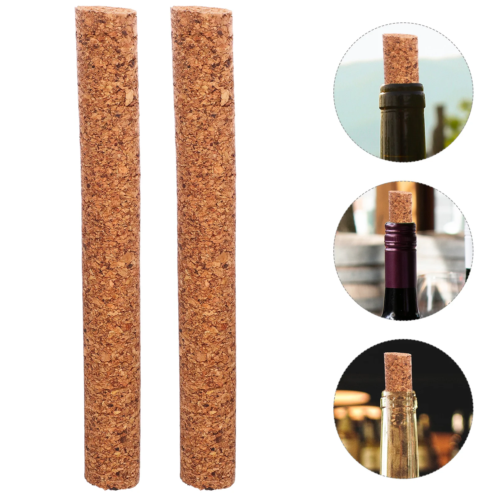 

2 Pcs Cork Stopper Glass Bottle Corks Wooden Stoppers Bulk Plugs DIY for Bottles
