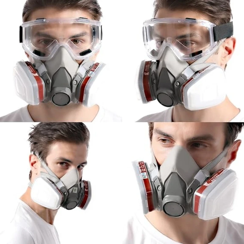6200 Reusable Half Face Mask Allergy Resistant Rubber Overhead Closure for Paint Dust Formaldehyde Polishing Spray & Chemical Sa