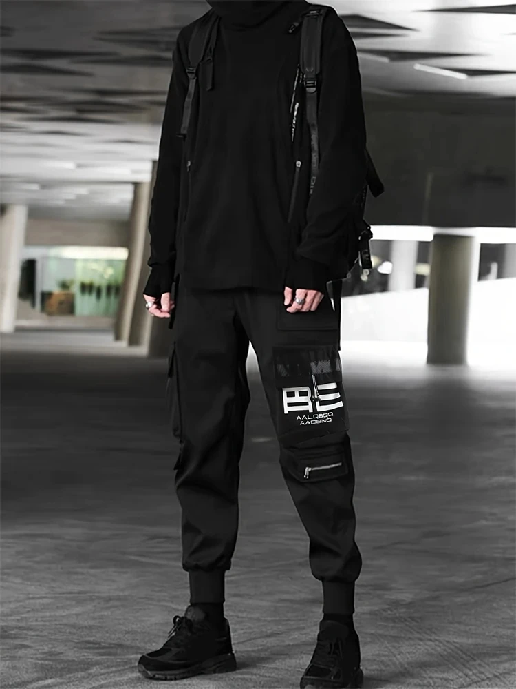 Splicing work pants for men's spring and autumn trendy brand sanitary pants