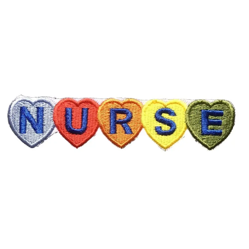 Colorful NURSE Patches for Clothes Iron on Patch for Hats Embroidered