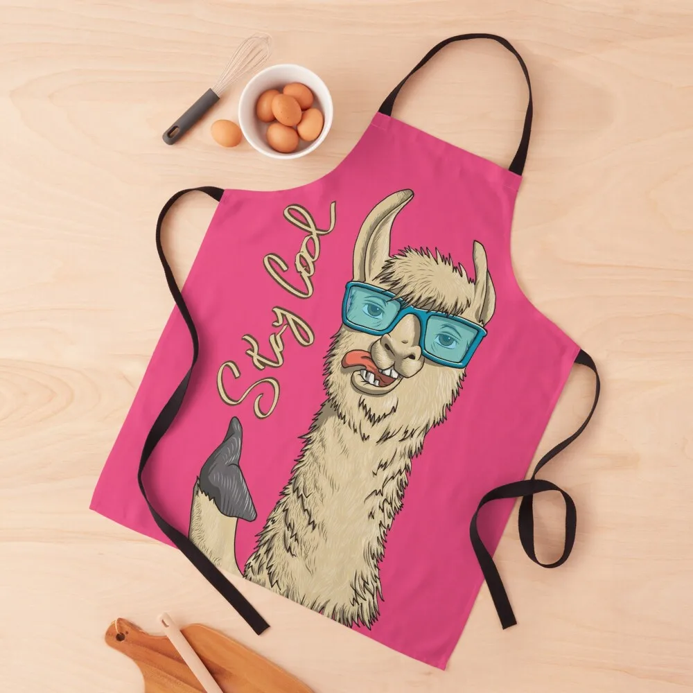 

Stay Cool llama Apron Womens Dresses Home Utensils House Things For Home And Kitchen