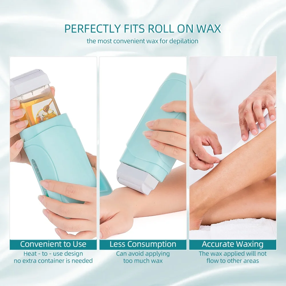 Dual Wax Heater Epilator Cartridge Electric Roll-On Depilatory Paraffin Wax Heater Hair Removal Wax Warmer Use for Leg Arm Body