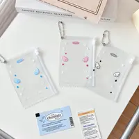 Kpop Photocard Holder with Keychain Y2K Kawaii Angel wings Photo Card Sleeves ID Badge Holder Card Protector 1