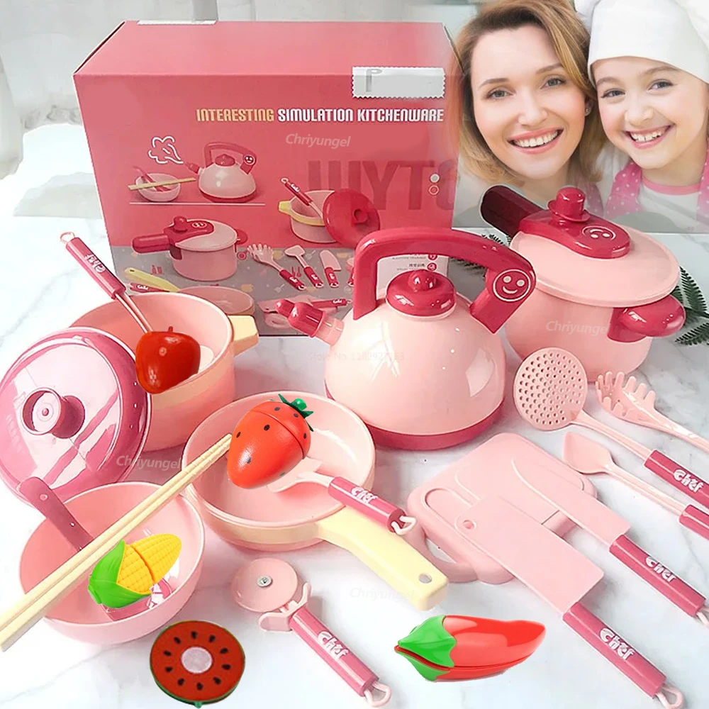 

Kitchen Toys for Kids Pretend Cooking Set Play with Pots Pans Utensils Cookware Play Role Educational Toys Gifts for Girls Boys