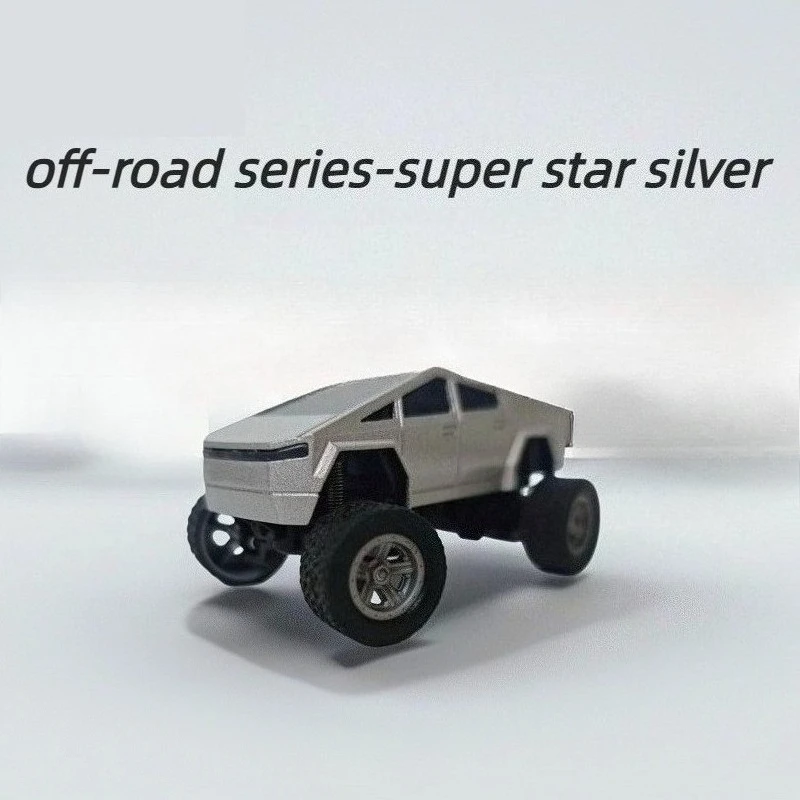 1/64 사이버펑크 스타일 픽업 트럭 RC카 다이캐스트 메탈 모델 2.4G 리모컨 충전식 장난감 어린이에게 완벽한 선물