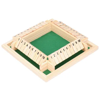 Wooden Number Board Dices Game Set Toy for 4 People KTV Pub Bar Party Supplies Prop 4