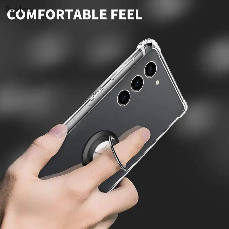 Magnetic Ring Holder Shockproof Transparent Silicone Back Case