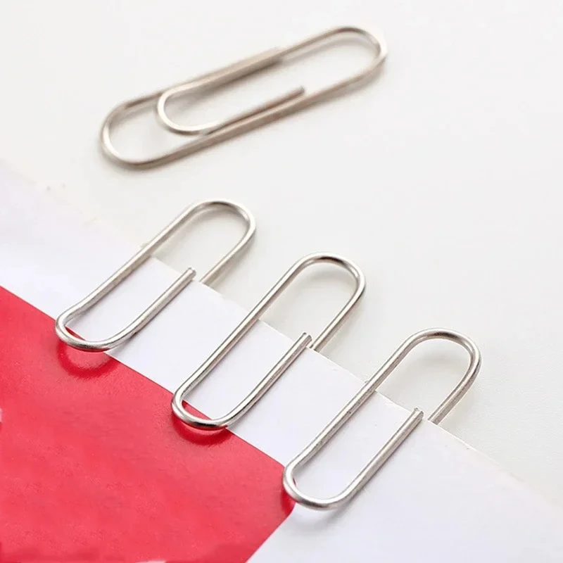 Metal Silver Paper Clips For Paperwork Stainless Steel Bookmark Paperclips Organizers Office School Supplies 1pc