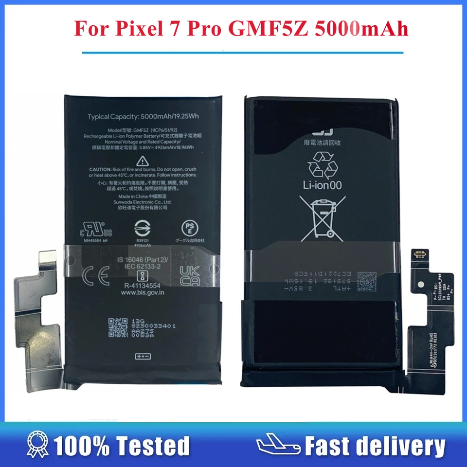 Google Pixel 7 pro gmf5z 5000mah交換部品用携帯電話li-ポリマー電池