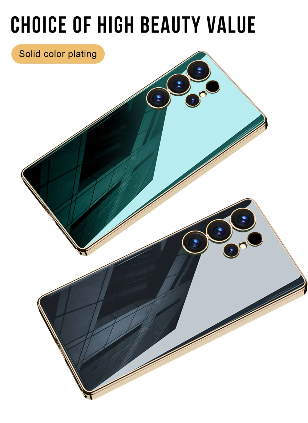 Luxury Plating Soft TPU Case for Samsung Galaxy S25 Ultra Shockproof Camera Prot