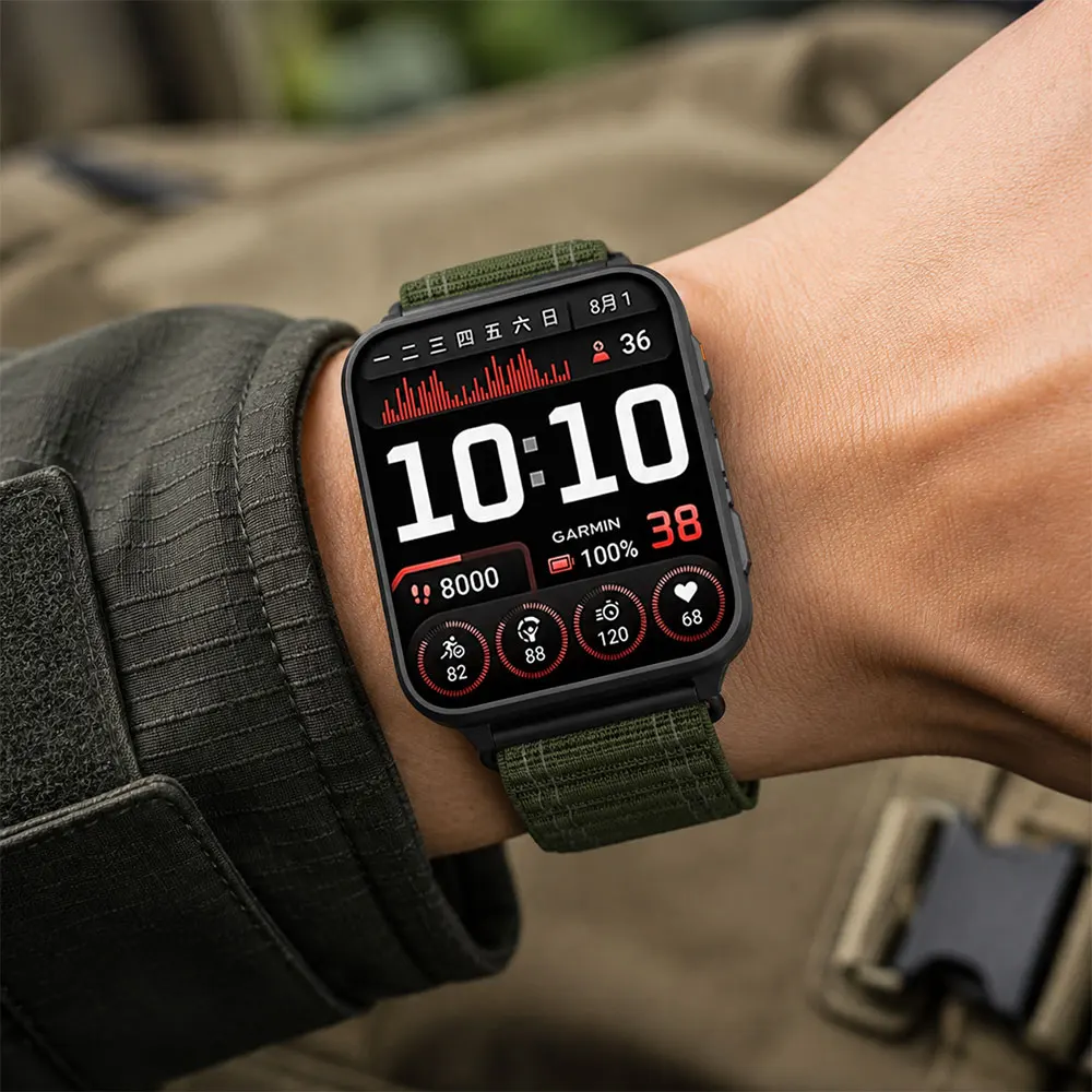 Breathable Soft Nylon Wristband with Metal Connector - Adjustable Sport Strap
