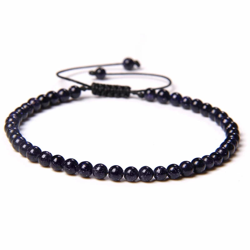 4MM Naturstein geflochtenes Armband Kleines Steinperlenarmband Verstellbarer Quarz Achate Armreif Mineral Schmuck Geschenk für Frauen Männer – Detail 14