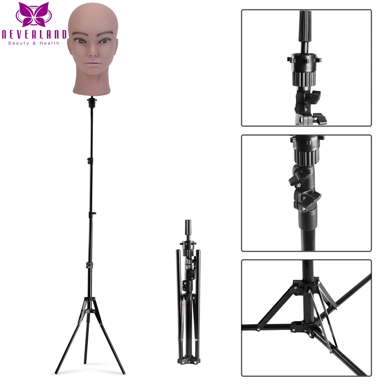 Wig Stand Wig Stands Adjustable Long Tripod Stand Holder Mannequin