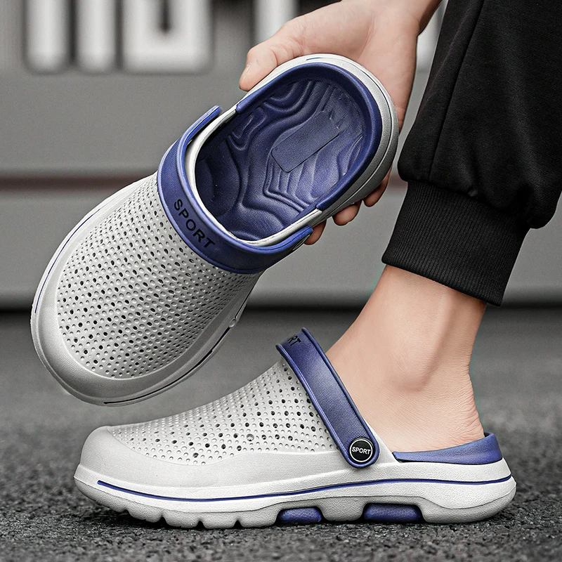 Summer Outdoor Beach Sports Sandals Man Trend Lightweight Non-slip Hollow Men's Slippers Comfortable Platform White Sandals Men