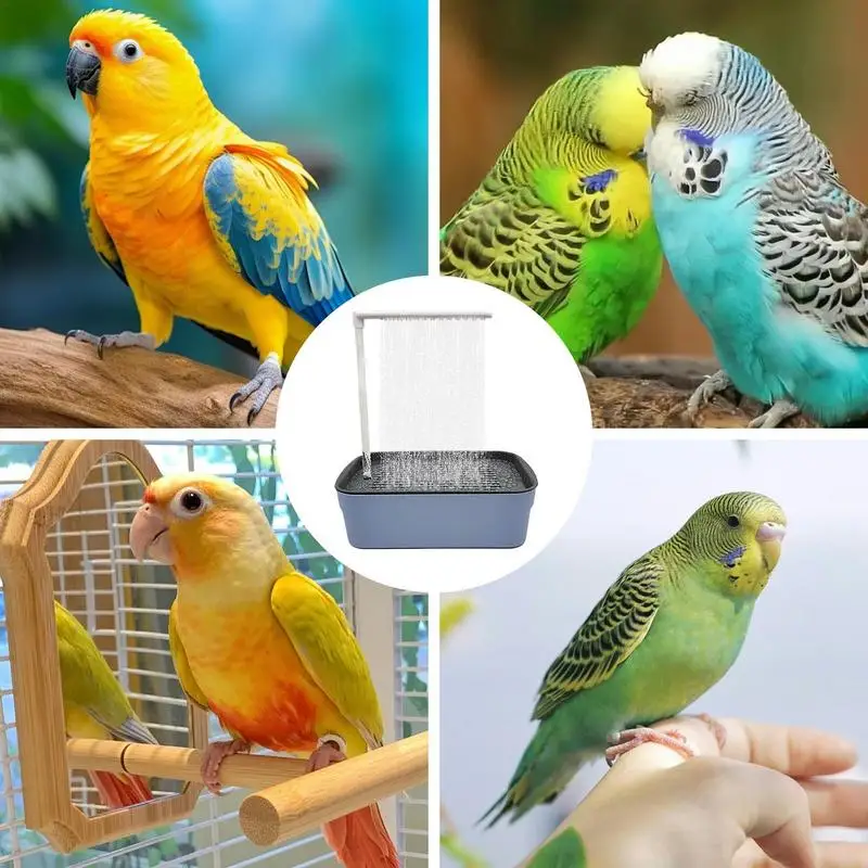 Bird Bath Parrot Automatic Bathtub With Shower Pet Circulating Water Bath Parrot Bathtub Pet Bird Bath Bird Cage Accessories for Parakeet