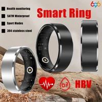 304 Stainless Steel Men Women Smart Ring True Blood Oxygen Heart Rate HRV Health Monitor Sports Blue Tooth Rings 5ATM Waterpoof 1