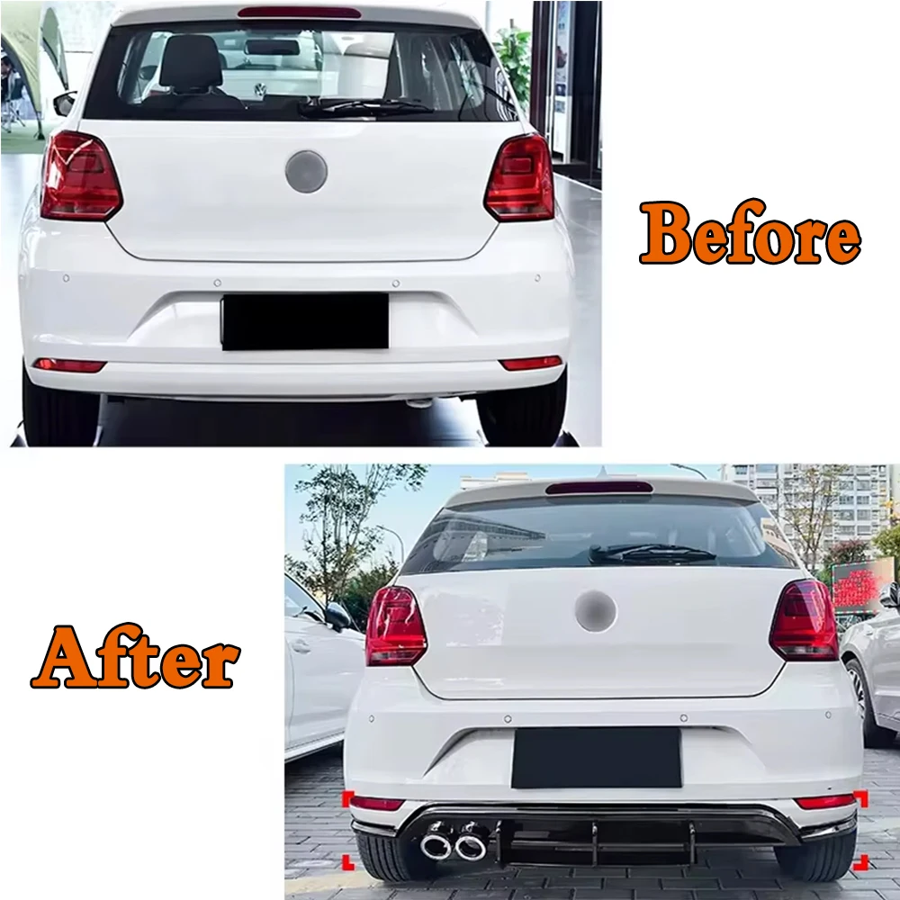 For VW Polo MK5 6R 2009-2014 Rear Bumper Lip Diffuser Spoiler