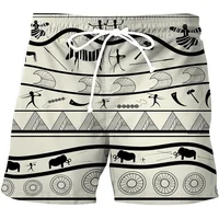 Colorful Ethnic Pattern Beach Shorts For Men Exquisite 3D Printed Swim Trunks Summer Vacation Short Pants Loose Board Shorts 1