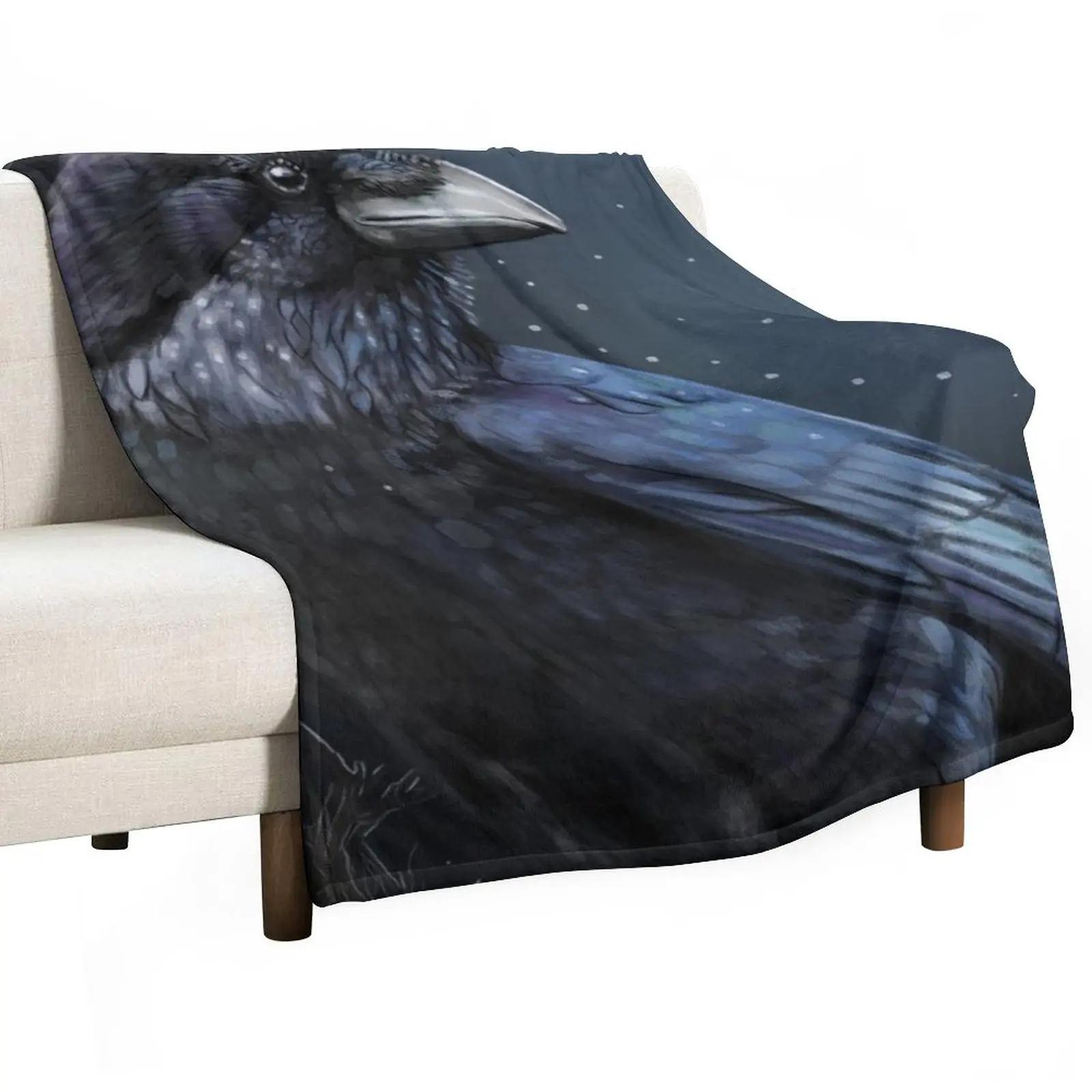 

Crow Throw Blanket Flannel Fabric Bed Fashionable Blanket