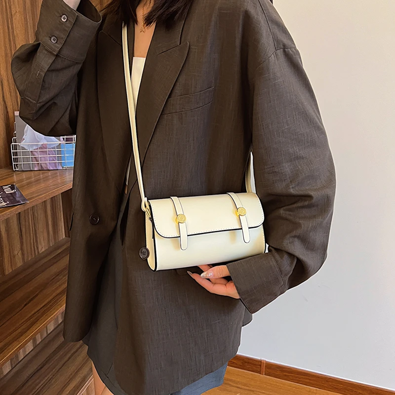 Minimalist Leather Women's Handbag Luxury Designer Shoulder Bag Fashion Brand Crossbody Small Square Bag Women's Messenger Bag
