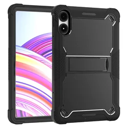 Kids Tablet Armor Stand Case - Shockproof Hard Shell with Kickstand for Xiaomi Poco Pad 12.1 (Black)
