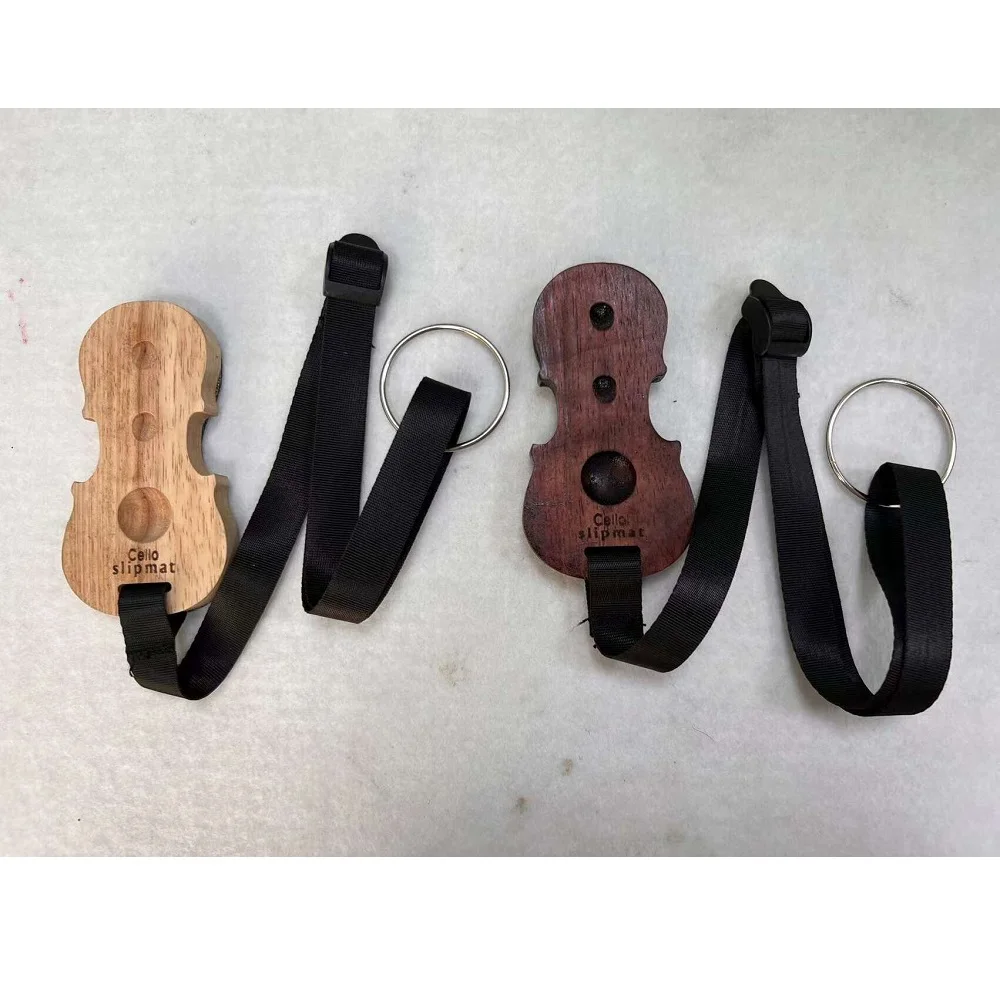 Cello Endpin Stopper Wooden Non-Slip Pad Cello End-Pin Stopper Anti-Skid Wooden Cello Cushion Pad Adjustable Strap Special Anti-Skid Plate