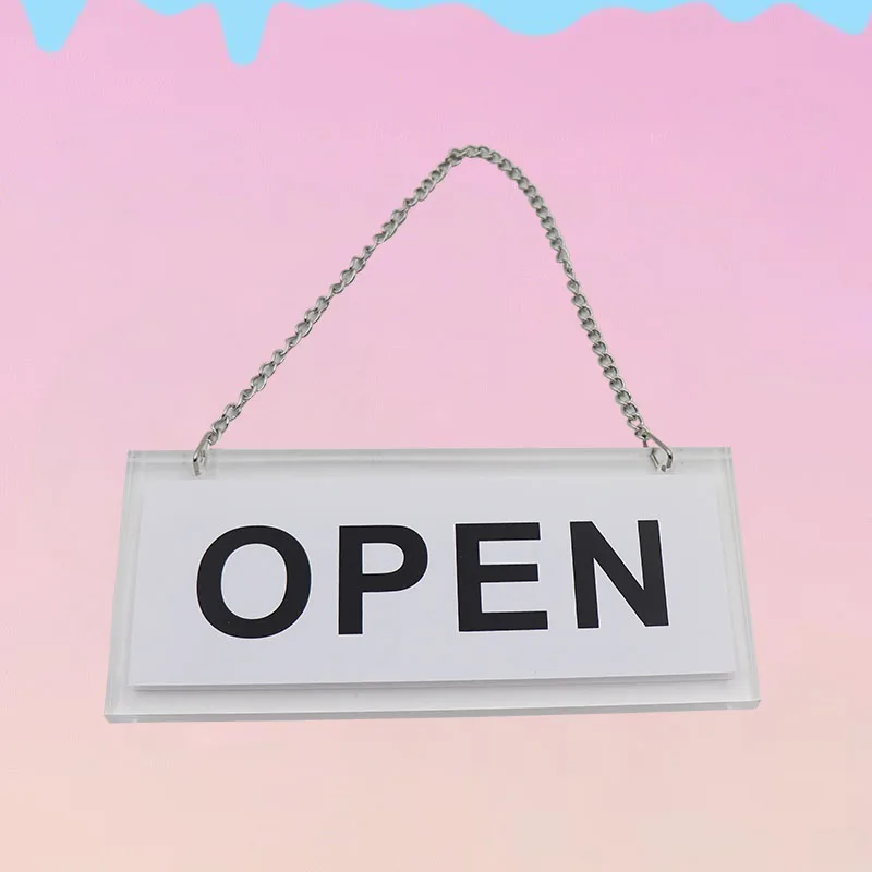 Open and Closed Business Signs Double Sided Wooden Acrylic Open Hanging Indicator Board for Restaurant Club Cafe Hotel Bar Shop