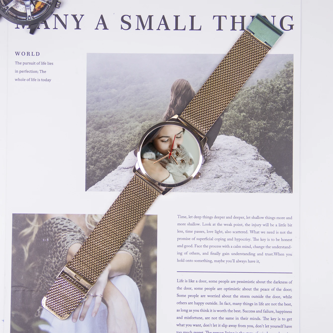 Custom Made Universal Watches for Men Pattern Silver Watch Men Wrist Original Photo Fashion Quartz Wristwatches Gift Pet Son Cat 2