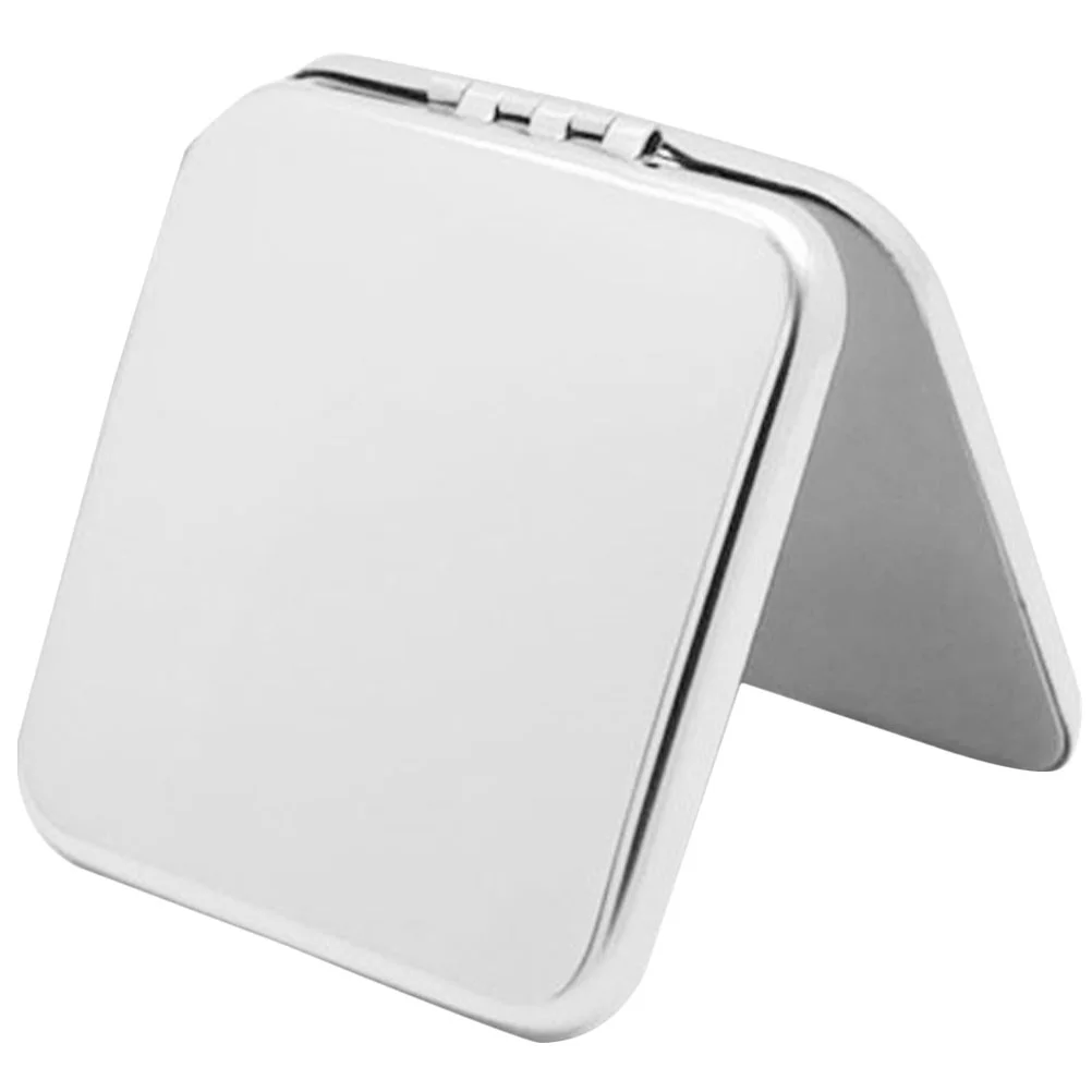 

Portable Vintage Stainless Steel Small Mirror Miss Mirrors Travel Vanity Makeup Metal Silver Square Hand