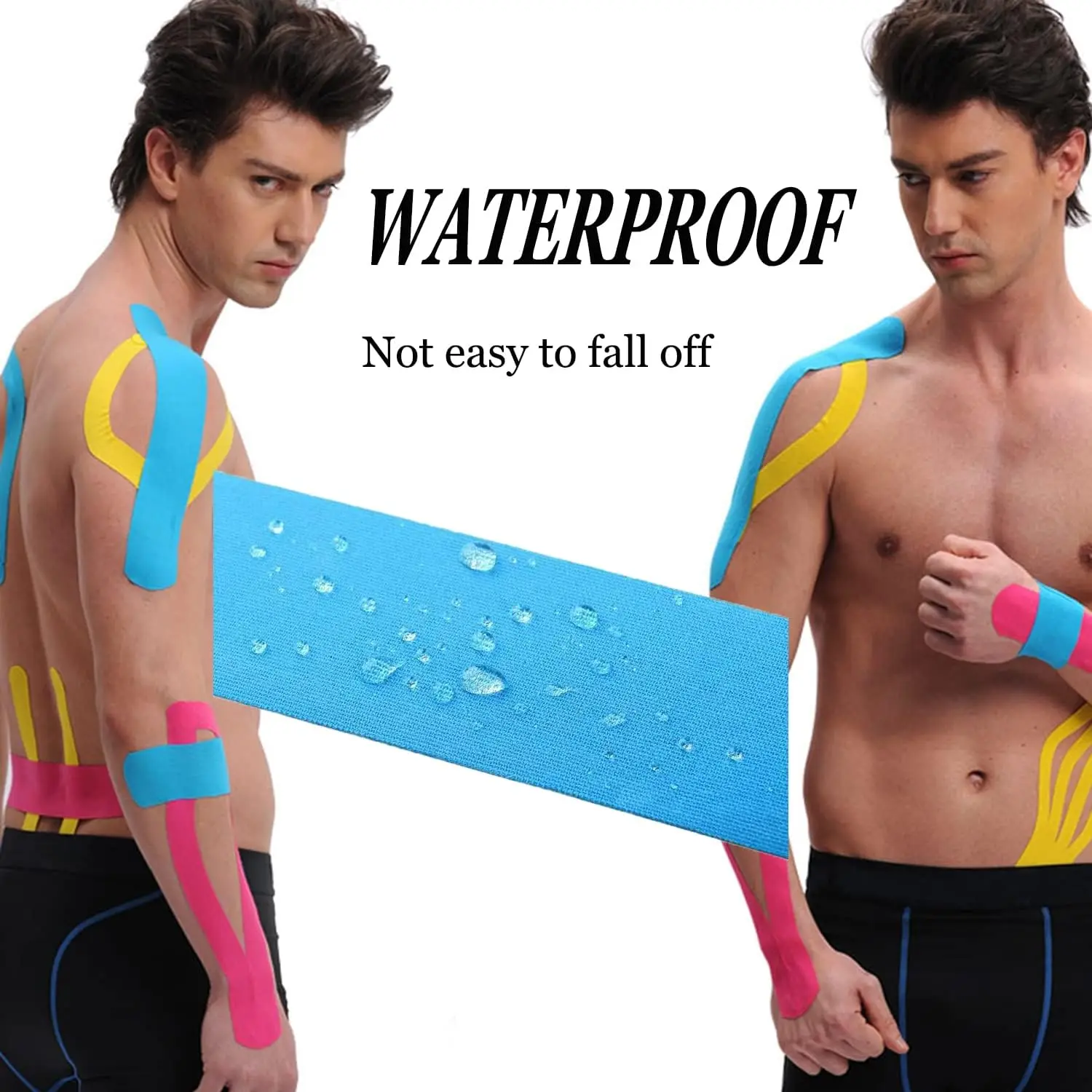 10PCS Precut Kinesiology 테이프 스트립, 운동 테이프, 탄성 근육 테이프, 스포츠 테이프, 운동 및 일상 사용을 위한 무릎 테이프