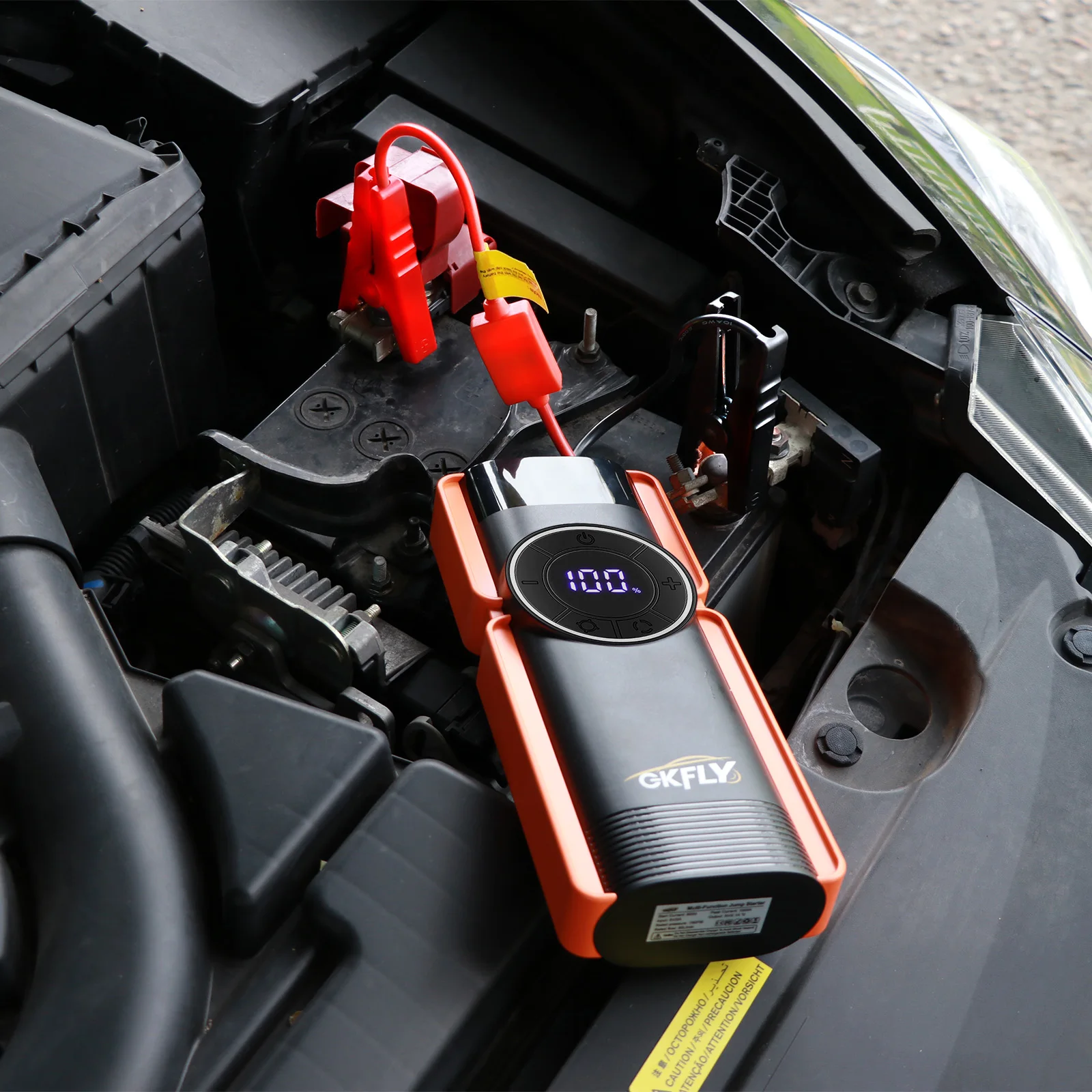 GKFLY 1400A Jump Starter 4 in 1 Air Compressor Power Bank 16000mAh Portable Battery For Car Emergency Booster Starting Device