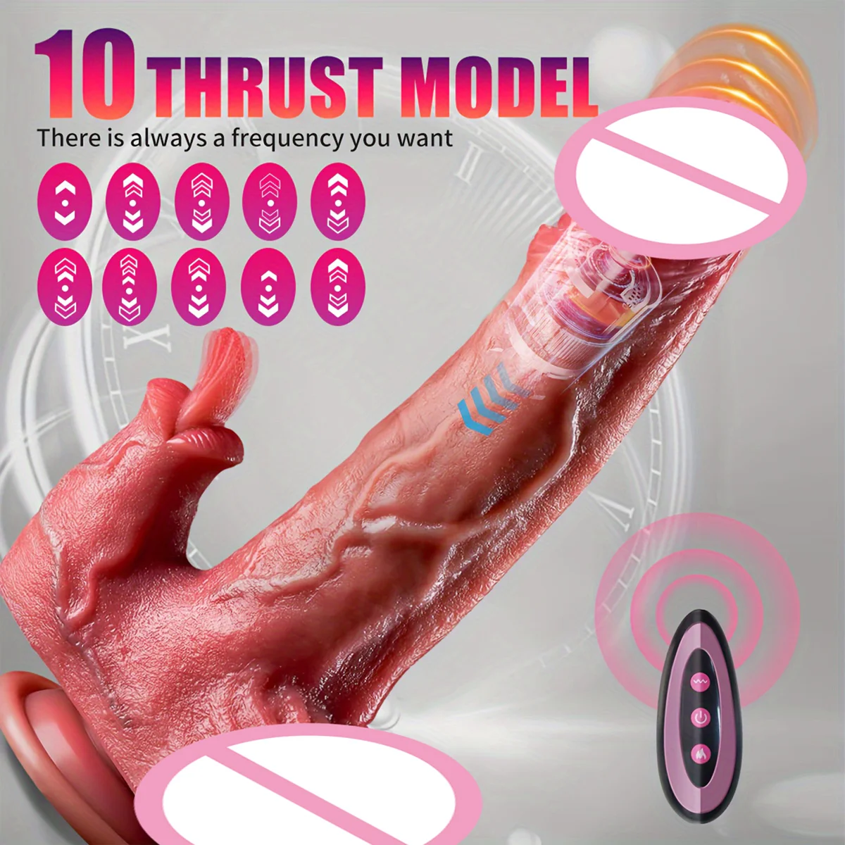 Realistischer Dildo-Vibrator, Schub, Penis, Zunge lecken, Klitoris, doppelte Penetration, Analsex-Maschine, schneller Orgasmus für Frauen, Sexspielzeug 1