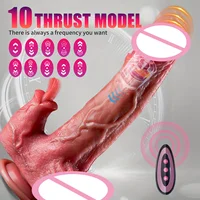 Realistischer Dildo-Vibrator, Schub, Penis, Zunge lecken, Klitoris, doppelte Penetration, Analsex-Maschine, schneller Orgasmus für Frauen, Sexspielzeug 1