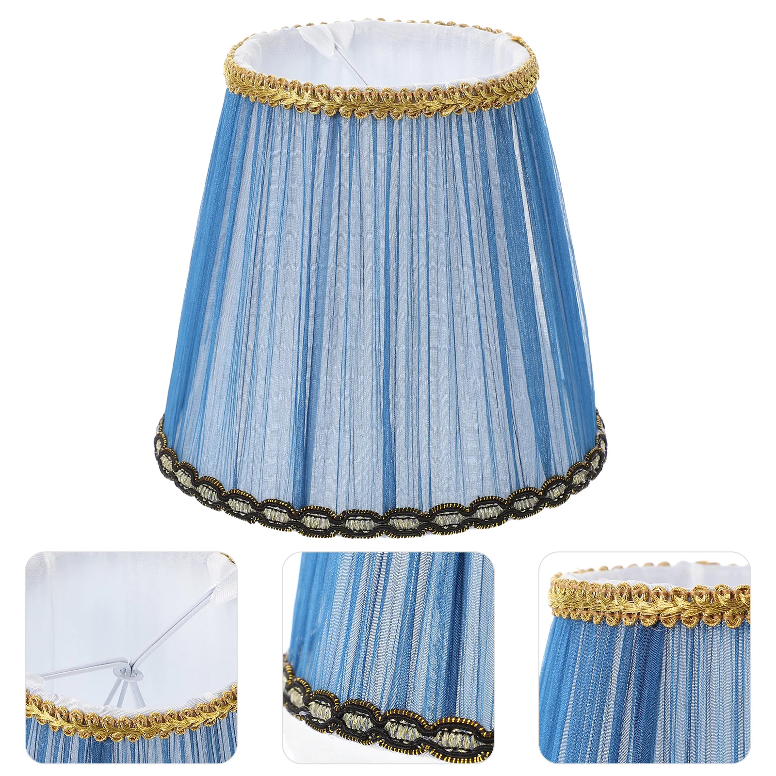 

Clamped Bubble Fabric Lampshade Pleated with Harp Table Rice Paper Floor Modern Light White Decor Candlestick Branches