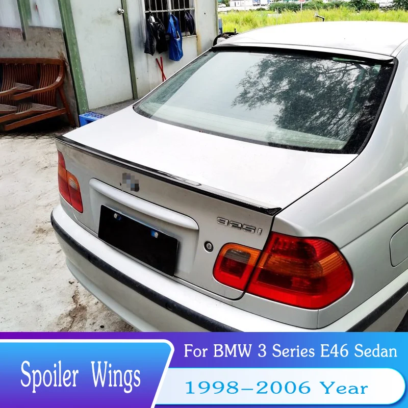Per Bmw Serie 3 E46 Spoiler 1998-2006 Sedan M3 Style Trunk Coperchio Spoiler Posteriore Tuning Esterno Abs Plastic Body Kit Accessori